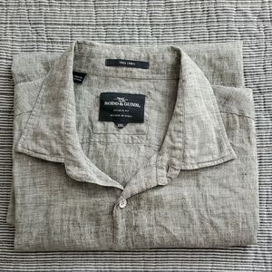 Rodd & Gunn Linen Button-Down Shirt — Light Taupe